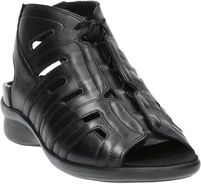 Durea - 7322 G - Platte sandalenDames Sandalen - Kleur: Zwart - Maat: 38