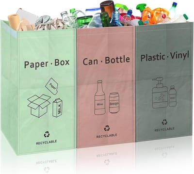 Herbruikbare 54L Recyclingzakken - Waterdichte Afvalzakken voor Binnen en Buiten