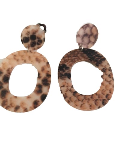 Petra's Sieradenwereld - Clipoorbel hanger snake mat rust brown (299)