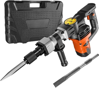 Roossentials betonbreker - 1400W - Sloop jack hamer - Elektrische sloophamer - 2 beitels - 2900 BPM - Elektrisch gereedschap