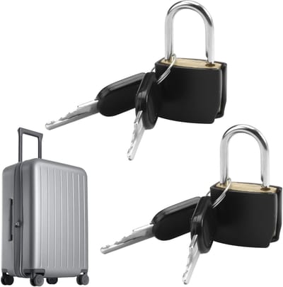 Set van 2 Kleine Koffersloten met Sleutels, Mini Hangsloten voor Bagage, Rugzak en Laptop, Ideaal voor Veiligheid en Bescherming van Persoonlijke Bezittingen