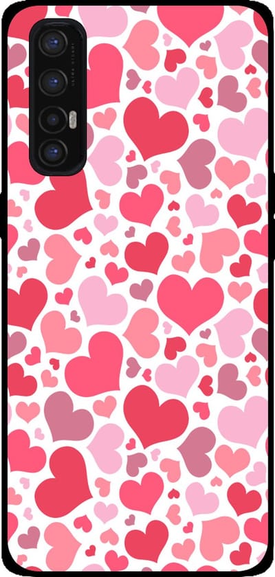 Smartphonica Telefoonhoesje Geschikt voor Oppo Find X2 Neo met Hartjes Print - Hearts Design TPU Backcover Case - Kinder Hoesje met Hartjes Design geschikt voor Oppo Find X2 Neo