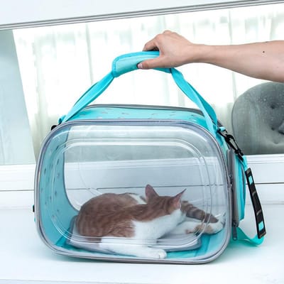Draagtas voor Kat Draagbare Rugzak Kat en Hond Uitje Reistas Crossbody Katten Tas Ademend Grote Ruimte Opvouwbare Handtas 40*30*30cm