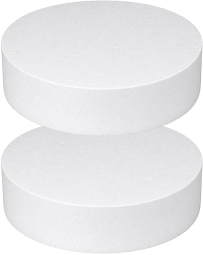 Piepschuim vormen - cirkel - 2x - D25 x 4 cm - styropor hobby / DIY vorm - basis knutselfiguren