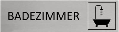 CombiCraft Aluminium Deurbordje "Baderzimmer " 165x45mm met tape