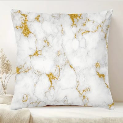 Allernieuwste.nl® Kussenhoes Marmerpatroon Wit Goud - Moderne Woondecoratie - 45x45cm