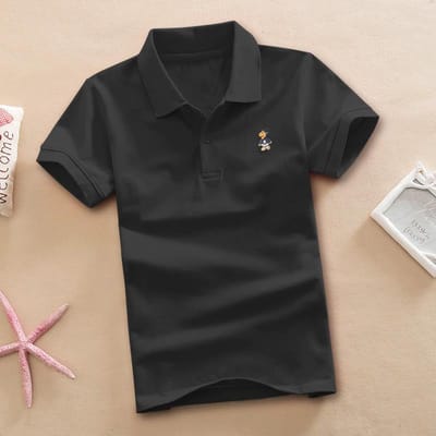 1-13-15 jaar oud effen poloshirt wit rood zwart korte mouwen student zomer schooluniform oudere kinderen puur katoenen T-shirt 160cm beige