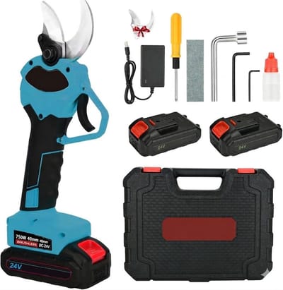 SNJY® Elektrische Snoeischaar - Takkenschaar met Accu - Heggenschaar Elektrisch - 750W - Blauw/Zwart