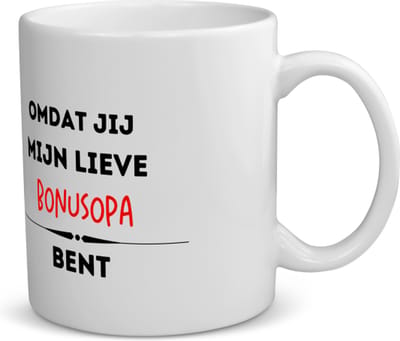 Akyol - omdat jij mijn lieve bonusopa bent koffiemok - theemok - Opa - de liefste bonusopa - verjaardag - cadeautje voor opa - kado - geschenk - 350 ML inhoud