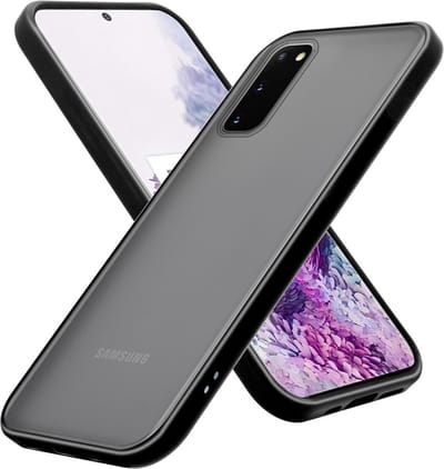 Cadorabo Hoesje geschikt voor Samsung Galaxy S20 in MATT ZWART - Hybride beschermhoes met TPU siliconen Case Cover binnenkant en matte plastic achterkant