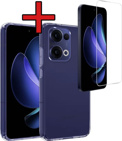 Hoesje - Met Screenprotector - Geschikt voor Oppo Reno 13 - Sterk & Shockproof - Telefoon Hoes - Back Cover - Siliconen Case - Telefoonhoes - Transparant
