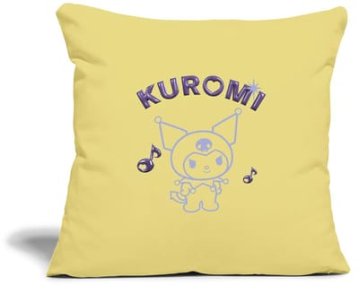 Kuromi Omtrekontwerp Met Paarse Chrome Letters Sierkussenhoes, 45 x 45 cm