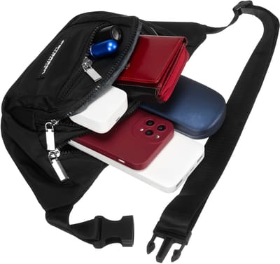 Peterson - Heuptas - Crossbody - Verstelbare Riem - 3 Vakken - Zwart