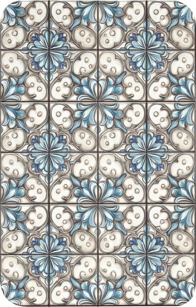 WC mat 50x80 cm - Antislip - Barok - Tegel - Kleurrijk - Toiletmat - Vloermat - Douchemat - Toilet tapijt - Toiletmatten