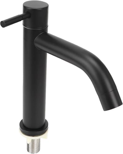 RVS enkele koudwaterkraan voor badkamer en toilet, ideaal voor wastafel en lavabo met slang