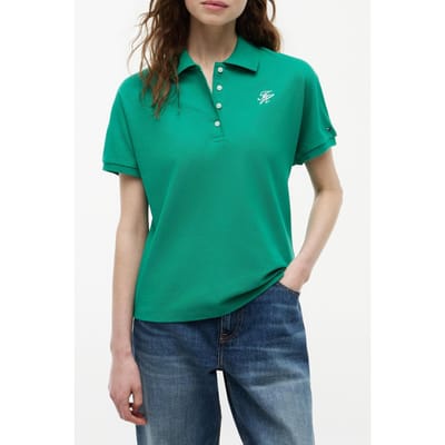 Tommy Hilfiger Th Script Modern Ss Courtside Green Größe: S | Poloshirts Outlet | Damen | Grün