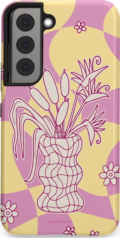 Casetastic Hoesje Geschikt voor Samsung S22 - Stijlvolle Beschermende Duo-layer Case - Bosje vol roze