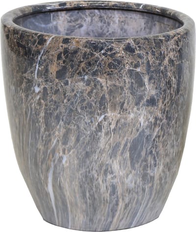 Bloempot egg hoog marmerlook emperor d39h42 grijs
