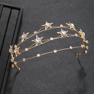 Mode Bruidstiara Nieuw Meisje Zilver Ster Kristal Haarband Bruids Bruiloft Haaraccessoires Hoofdband Dames Sieraden gray