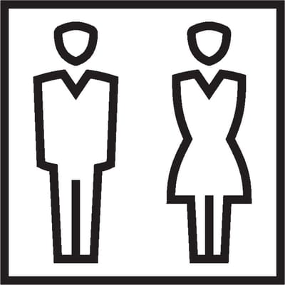 Gezamenlijk toilet sticker 150 x 150 mm