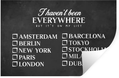 Muurstickers - Sticker Folie - Spreuken - Quotes - I haven't been everywhere but it's on my list - Amsterdam - 30x20 cm - Plakfolie - Muurstickers Kinderkamer - Zelfklevend Behang - Zelfklevend behangpapier - Stickerfolie