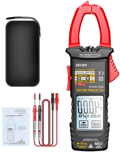 Multimeter Amperetang - Digitale Tester - Elektrische Metingen - Verlicht LCD Scherm - 4000 Counts - Rood