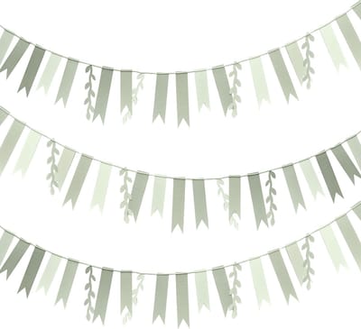 Ginger Ray - Letterslinger Sage Green Happy Birthday - 1,5 meter - met tassels