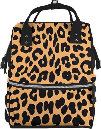 Luierrugzak Luipaardprint - Baby Luiertas Unisex - Babyverzorging Reizen - Grote Capaciteit Praktisch - 28 x 18 x 40 cm