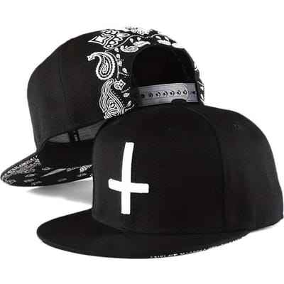 Unisex Platte Kruisborduurwerk Hip-hop Hoeden Lente Herfst Buiten Verstelbare Casual Baseballpetten Zonbescherming Hoed zwart
