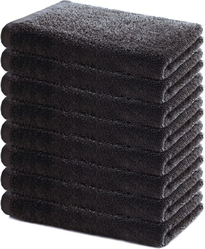 Lavea® Set van 8 Handdoeken 40x70 cm – Set Douchehanddoeken Zacht en Absorberend – 100% Katoen – Oeko-TEX 100 – voor Badkamer, Gastentoilet en Fitness – Antraciet