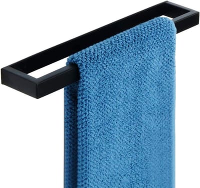 Famanu Badkamer Handdoekhouder Handdoekring Zwart Handdoekhouder Zonder Boren Roestvrij Staal SUS304, 30 CM Handdoekenrek Wandmontage Keuken, Badkamer, EGJF030-B