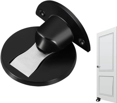 Magnetische Deurvanger - Deurstopper - Deuren Op Hun Plaats Houden - Sterke Magneetbevestiging - 69 cm - Zwart
