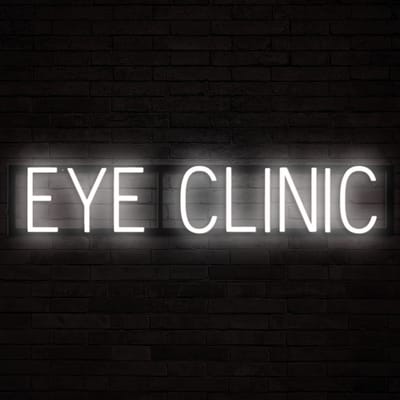 EYE CLINIC - Lichtreclame Neon LED bord verlicht | SpellBrite | 79,69 x 16 cm | 6 Dimstanden & 8 Lichtanimaties | Reclamebord neon verlichting