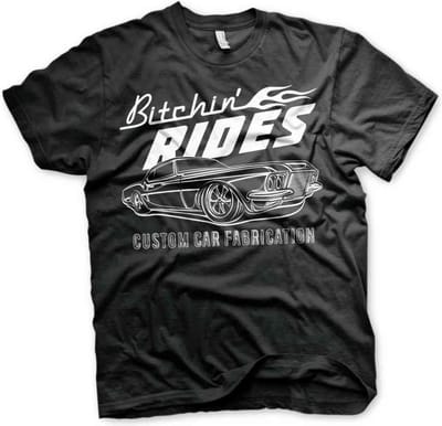 Bitchin' Rides Heren Tshirt -S- Custom Car Fabrication Zwart