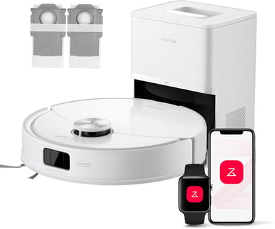 Roborock Q10 S5+ Set Robotstofzuiger en Dweil met Zelflediging– Zuigkracht van 10000 Pa–Vibrerende dweilpads– Handsfree Reinigen tot 7 Weken– Dubbel Anti-klitontwerp– Automatisch dweilen– Obstakelvermijding–Wit– S8 Plus Upgrade–2 stofzakken