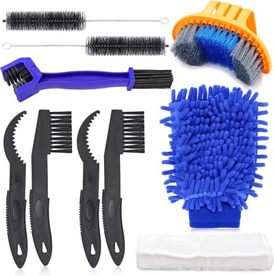 STAR&STER Bicycle Cleaning Brush, Bike Cleaning Brush Tool for Bicycle Chain/Crank/Tyre/Chainring/Cycling Corner Stain Suitable for All Bikes