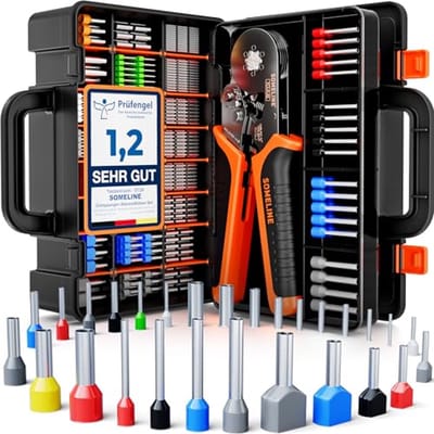 Krimptang Set - Adereindhulzen Tang - Elektrisch Aansluiten - 28 Soorten Hulzen - 025-10mm² - Grijs