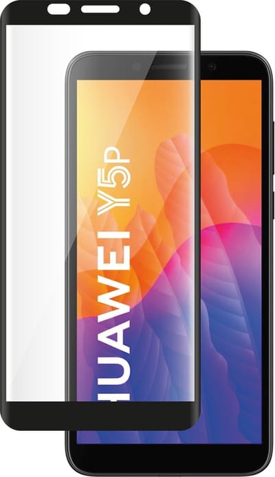 Bigben Connected, Screenprotector geschikt voor Huawei Y5P - Anti-Fingerprint 2.5D, Transparant zwart