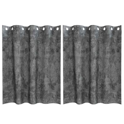 vidaXL Velvet Gordijnen 2 st Grijs 140 x 140 cm Fluweel