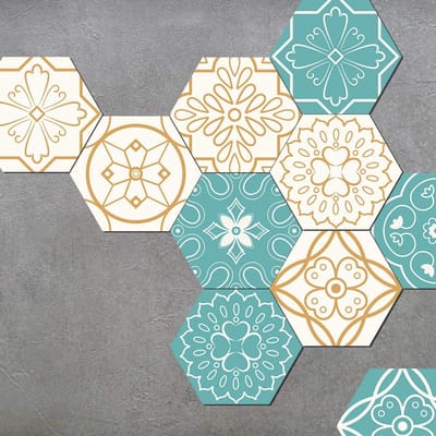 Dailygoods- Vloersticker Antislip Waterdicht - Vloerstickers Tegels - Peel and Stick - 10 Stuks - 20 x 23 cm - Grijs Blauw Marmer Effect - Vloertegels