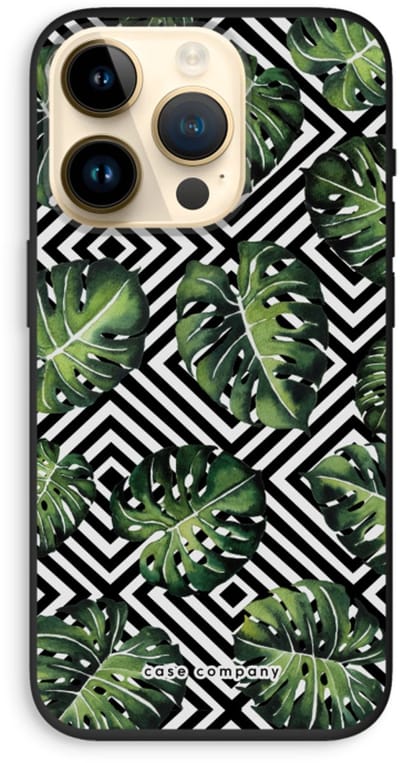 Case Company® - Hoesje geschikt voor iPhone 14 Pro hoesje - Geometrische jungle - Biologisch Afbreekbaar Telefoonhoesje - Bescherming alle Kanten en Schermrand