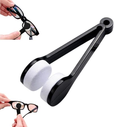 1 stuk - Brillenpoetser - Microvezel Brillendoekje sleutelhanger - brillenpoetsdoekje - beschadigt lenzen niet - reinigt brillen - laat geen strepen achter - zwart - 7*2cm - microvezel reinigingsborstel voor zonnebrillen