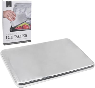 Koelelementen Lunchbox - Diepvrieselementen Herbruikbaar - Buitenactiviteiten Koelen - Roestvrijstaal Condensatievrij - 17.6 x 11.6 cm