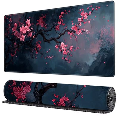 Bureauonderlegger XXL 800x300 mm – Grote Muismat – Antislip Natuurrubber – Waterbestendig – Sakura Design – Bureau Mat voor Toetsenbord en Muis