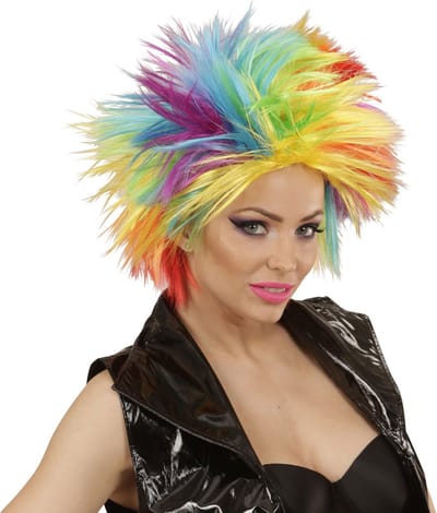Regenboog spike pruikjes