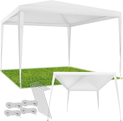Partytent - Tuinpaviljoen Feesttent - Buitenfeesten Organiseren - Waterdicht UV-bestendig - 300 x 300 cm - Wit