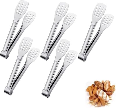 Roestvrijstalen Keukentangen voor Voedsel, 5 Stuks, 7 Inch, Perfect voor Buffetten en Feesten
