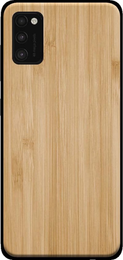 Smartphonica Telefoonhoesje voor Samsung Galaxy A41 met houten look - backcover bamboo kunsthout hoesje - Bruin geschikt voor Samsung Galaxy A41