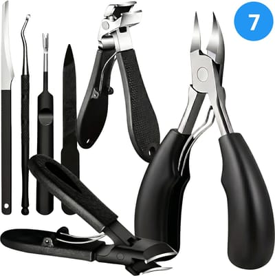 Goodli Nagelknipper Set 7-Delig - Nageltang voor Ingegroeide Teennagel - Teennagelknipper voor Dikke Nagels - Kalknagel - Pedicure Set RVS
