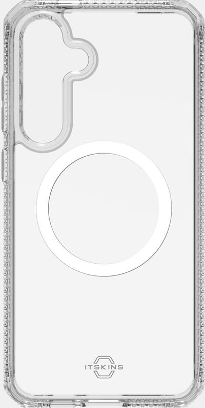 ITSKINS Doorzichtig Hoesje geschikt voor Samsung Galaxy S24 FE MagSafe Telefoonhoesje Hardcase | ITSKINS Level 2 HybridMagClear R Backcover Shockproof | Geschikt voor MagSafe | Geschikt voor Draadloos Opladen met Magnetische Ring | Geschikt voor